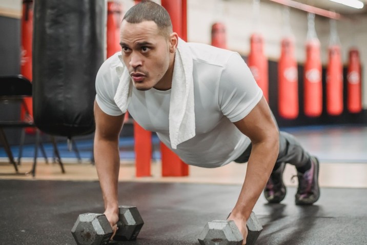 Man with healthy bones working out