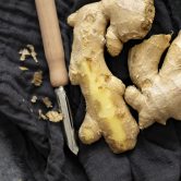 Some raw ginger, partially peeled