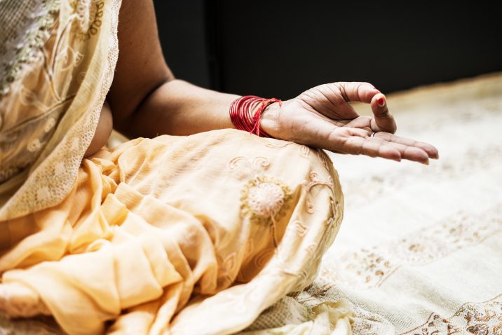Woman in India practicing yoga