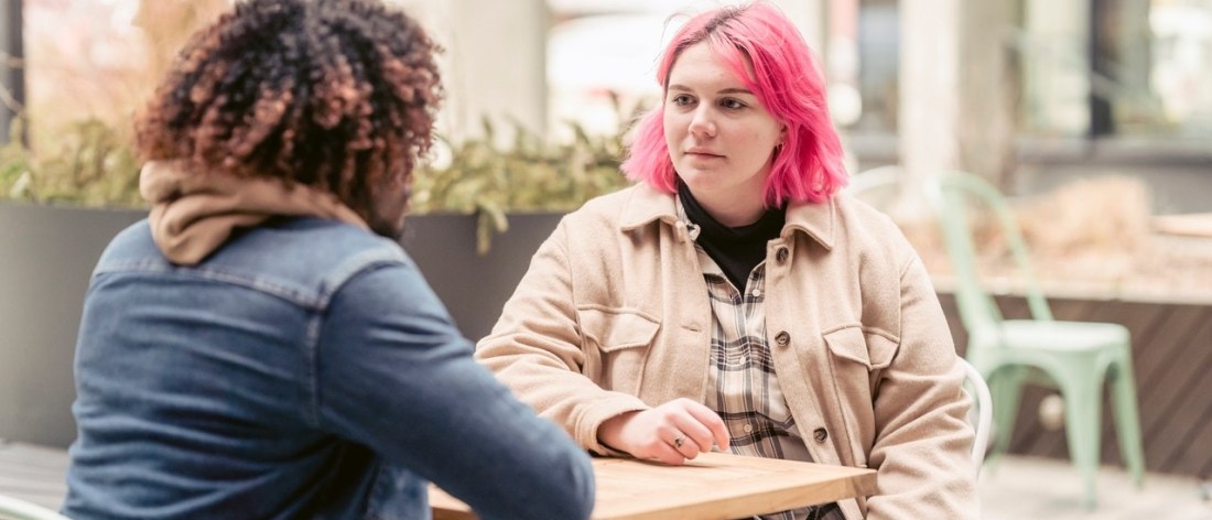 People setting boundaries during a conversation