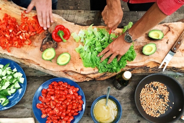 Preparing a vegetarian vegan plant-based meal diet