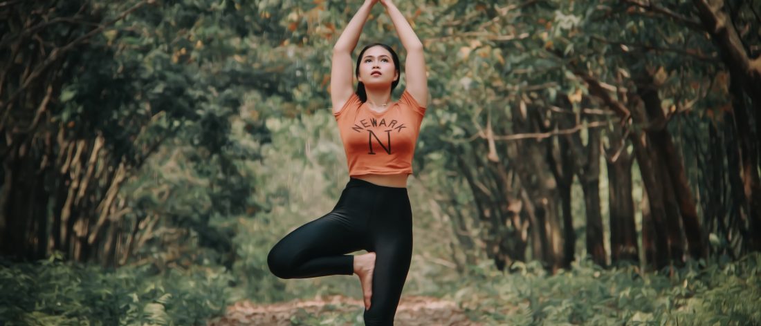 Woman practicing yoga