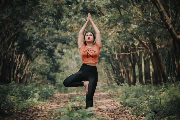 Woman practicing yoga